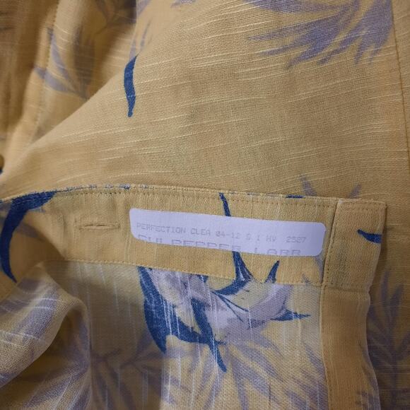 Columbia Mens Shirt Size Large Yellow Button Front Short Sleeve Cotton Casual - Picture 7 of 7